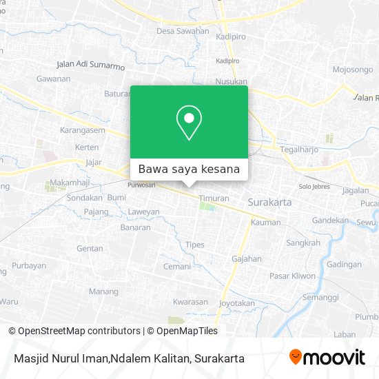 Peta Masjid Nurul Iman,Ndalem Kalitan