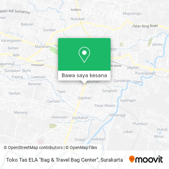 Peta Toko Tas ELA "Bag & Travel Bag Center”