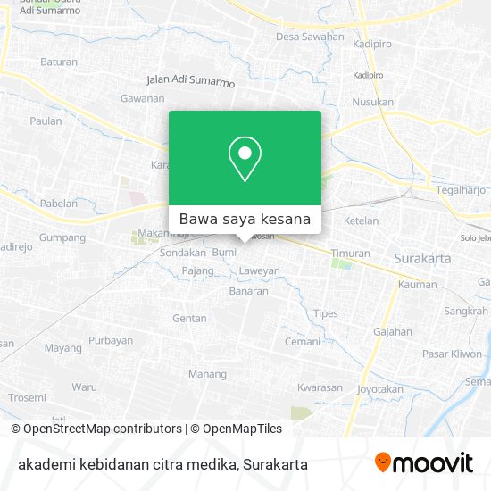 Peta akademi kebidanan citra  medika