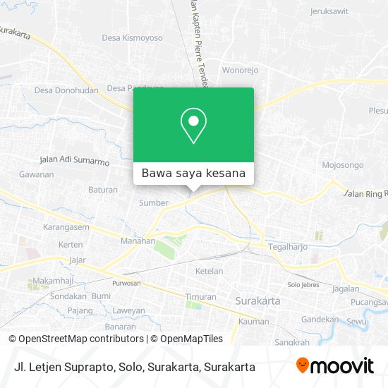 Peta Jl. Letjen Suprapto, Solo, Surakarta