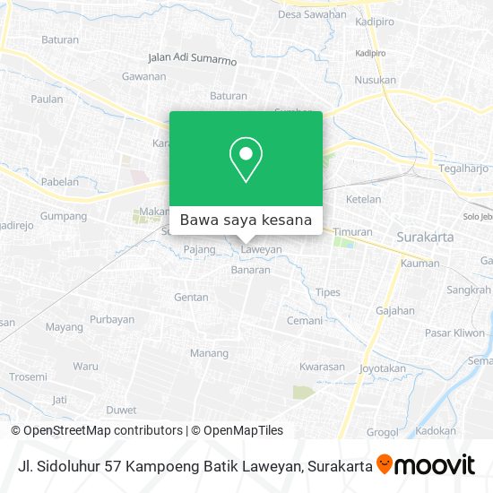 Peta Jl. Sidoluhur 57 Kampoeng Batik Laweyan