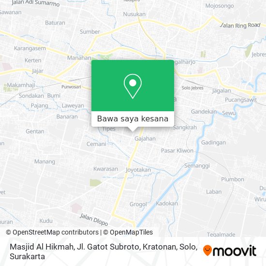 Peta Masjid Al Hikmah, Jl. Gatot Subroto, Kratonan, Solo