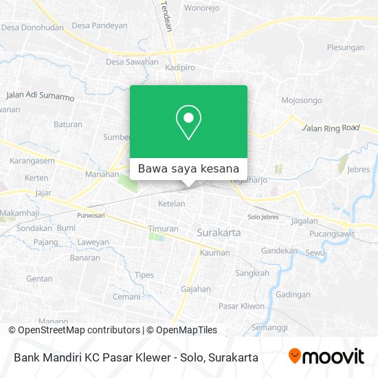Peta Bank Mandiri KC Pasar Klewer - Solo