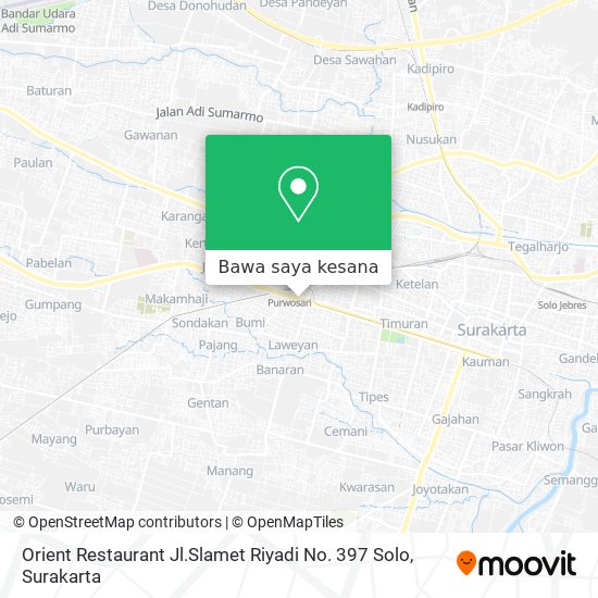 Peta Orient Restaurant Jl.Slamet Riyadi No. 397 Solo
