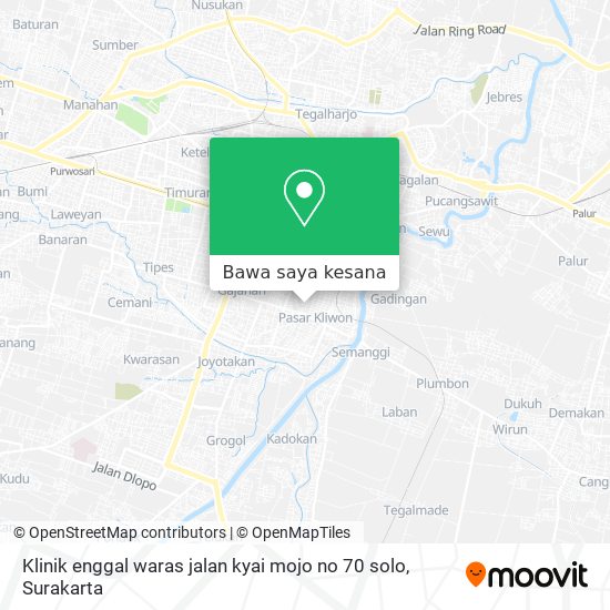 Peta Klinik enggal waras jalan kyai mojo no 70 solo