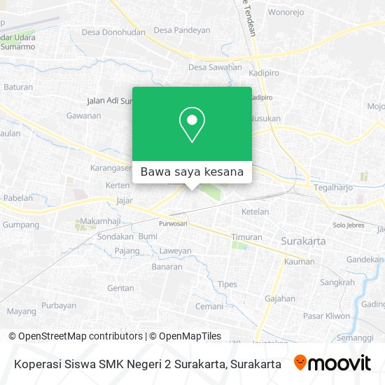 Peta Koperasi Siswa SMK Negeri 2 Surakarta