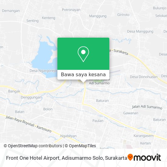 Peta Front One Hotel Airport, Adisumarmo Solo