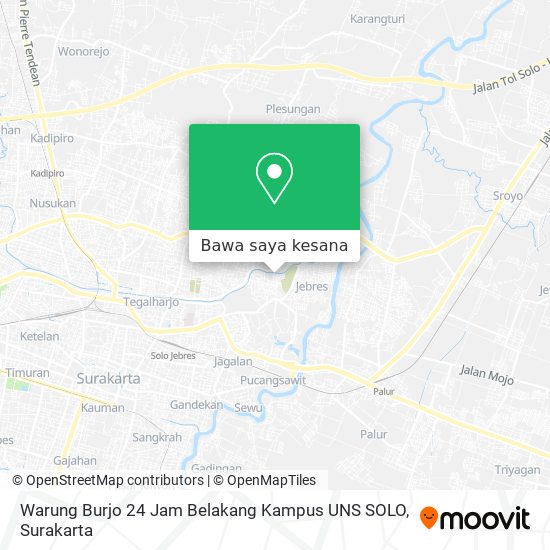 Peta Warung Burjo 24 Jam Belakang Kampus UNS SOLO