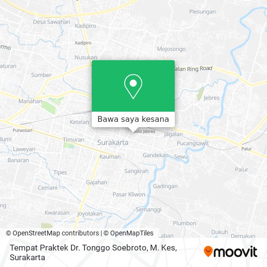 Peta Tempat Praktek Dr. Tonggo Soebroto, M. Kes