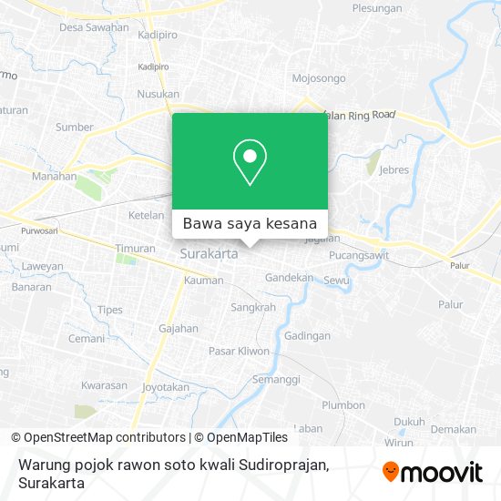Peta Warung pojok rawon soto kwali Sudiroprajan