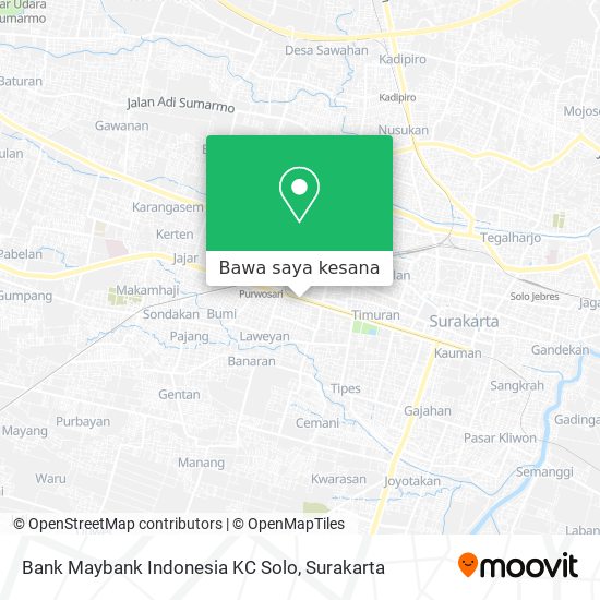 Peta Bank Maybank Indonesia KC Solo