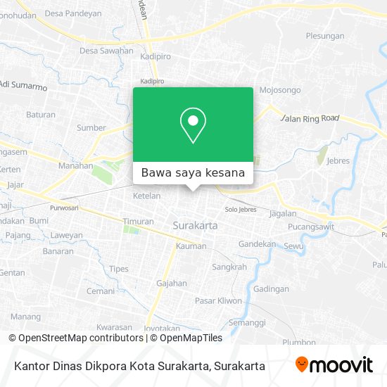 Peta Kantor Dinas Dikpora Kota Surakarta