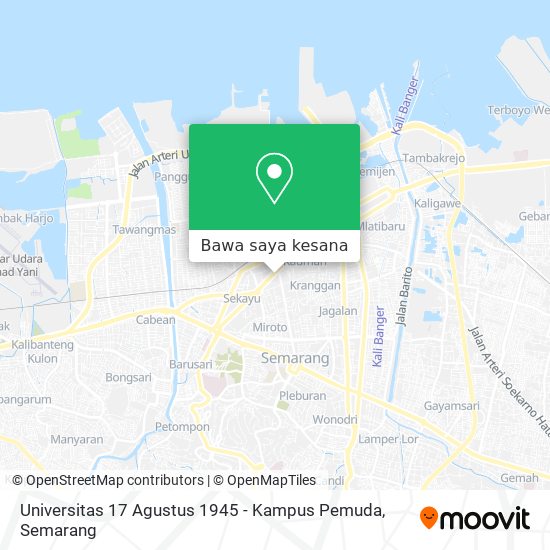 Peta Universitas 17 Agustus 1945 - Kampus Pemuda