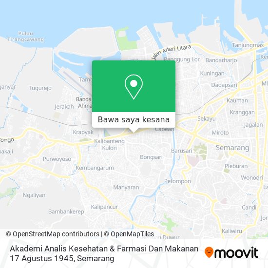 Peta Akademi Analis Kesehatan & Farmasi Dan Makanan 17 Agustus 1945