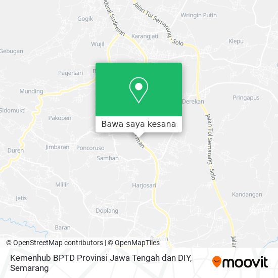 Peta Kemenhub BPTD Provinsi Jawa Tengah dan DIY