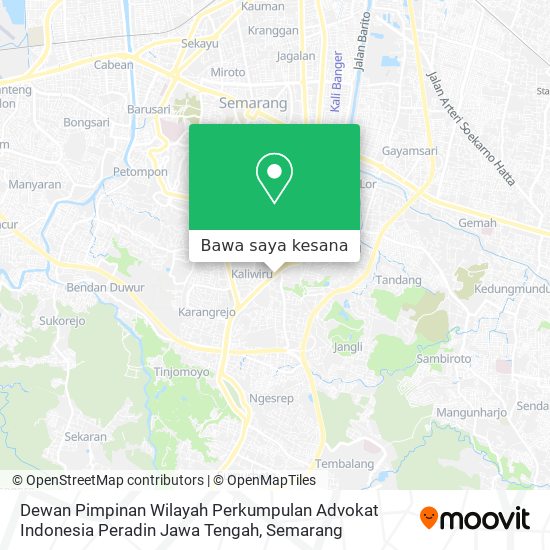 Peta Dewan Pimpinan Wilayah Perkumpulan Advokat Indonesia Peradin Jawa Tengah