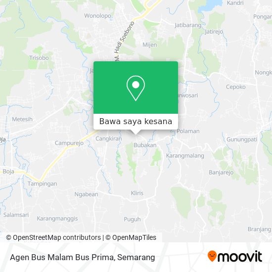 Peta Agen Bus Malam Bus Prima