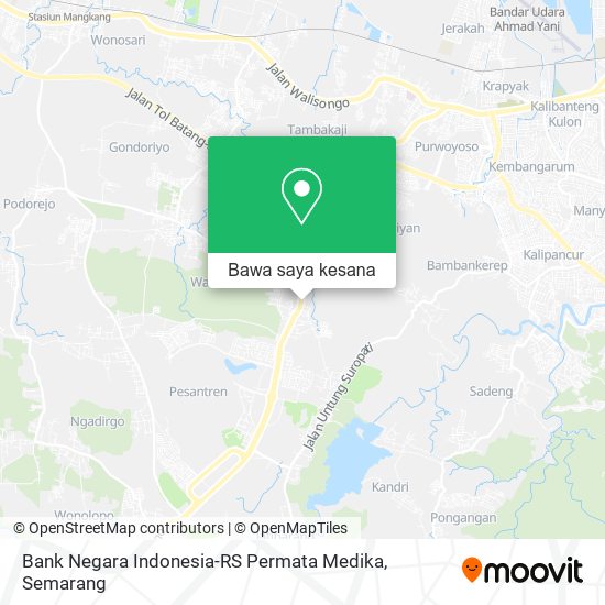 Peta Bank Negara Indonesia-RS Permata Medika