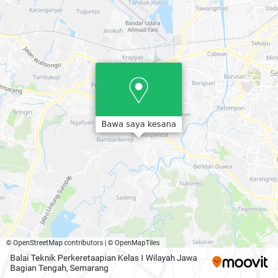 Peta Balai Teknik Perkeretaapian Kelas I Wilayah Jawa Bagian Tengah