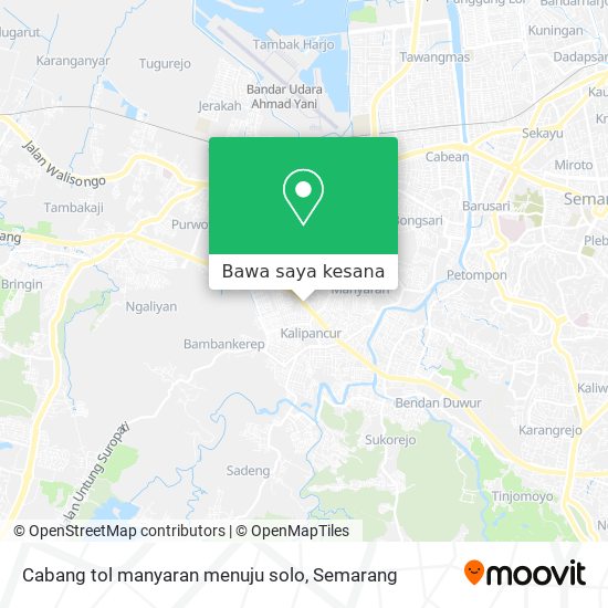 Peta Cabang tol manyaran menuju solo