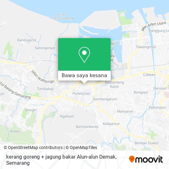 Peta kerang goreng + jagung bakar Alun-alun Demak
