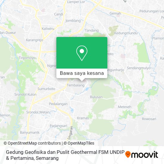 Peta Gedung Geofisika dan Puslit Geothermal FSM UNDIP & Pertamina