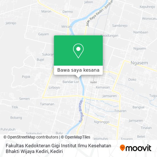 Peta Fakultas Kedokteran Gigi Institut Ilmu Kesehatan Bhakti Wijaya Kediri