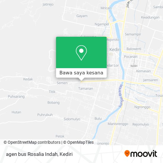 Peta agen bus Rosalia Indah