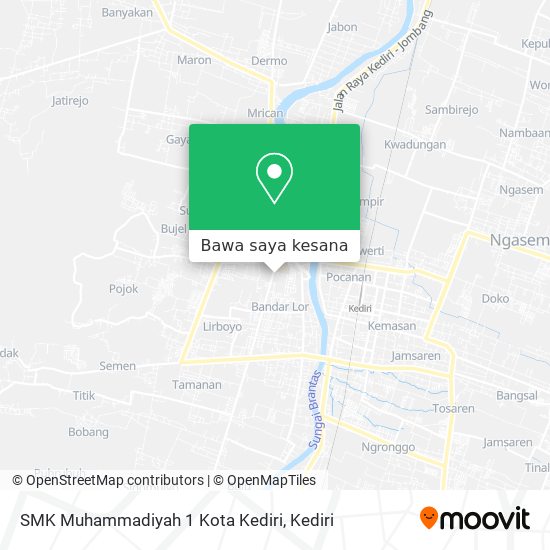 Peta SMK Muhammadiyah 1 Kota Kediri