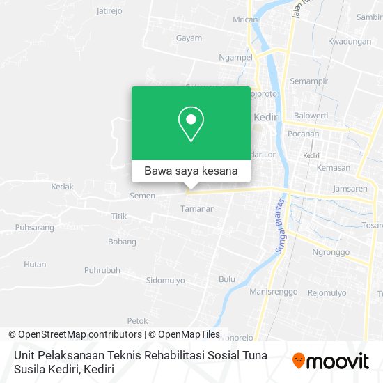 Peta Unit Pelaksanaan Teknis Rehabilitasi Sosial Tuna Susila Kediri
