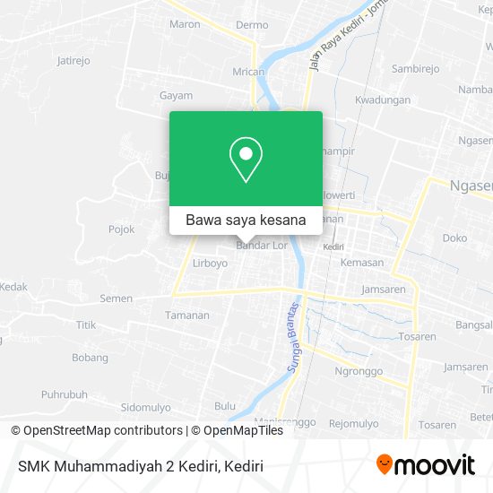 Peta SMK Muhammadiyah 2 Kediri