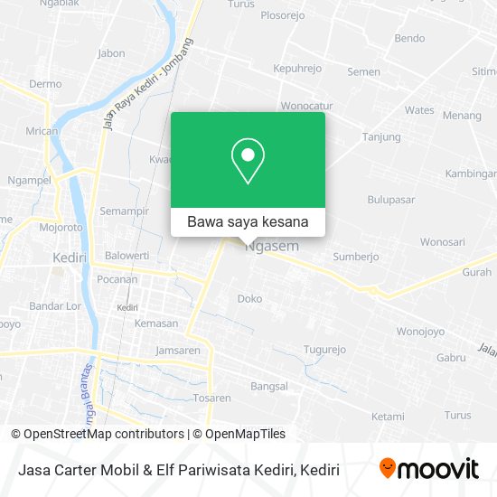 Peta Jasa Carter Mobil & Elf Pariwisata Kediri
