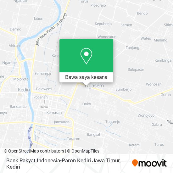 Peta Bank Rakyat Indonesia-Paron Kediri Jawa Timur