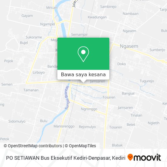 Peta PO SETIAWAN Bus Eksekutif Kediri-Denpasar