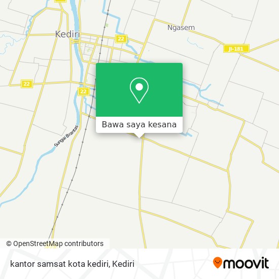 Peta kantor samsat kota kediri