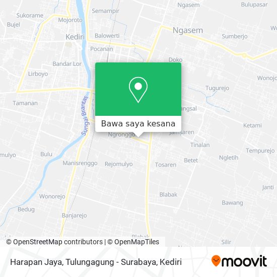 Peta Harapan Jaya, Tulungagung - Surabaya