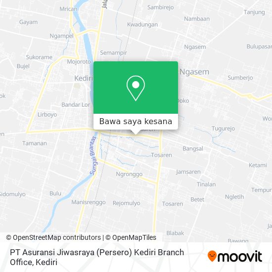 Peta PT Asuransi Jiwasraya (Persero) Kediri Branch Office