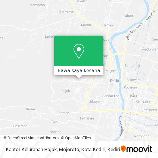 Peta Kantor Kelurahan Pojok, Mojoroto, Kota Kediri