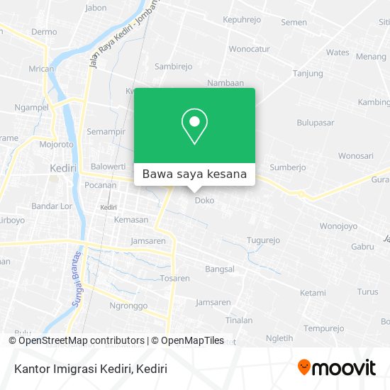 Peta Kantor Imigrasi Kediri