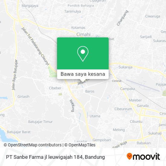 Peta PT Sanbe Farma jl leuwigajah 184