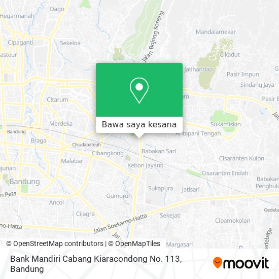 Peta Bank Mandiri Cabang Kiaracondong No. 113