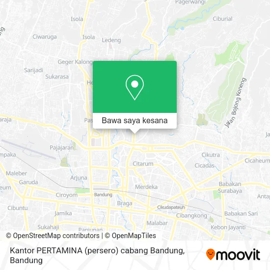 Peta Kantor PERTAMINA (persero) cabang Bandung