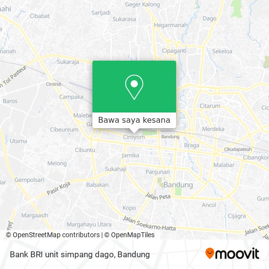 Peta Bank BRI unit simpang dago