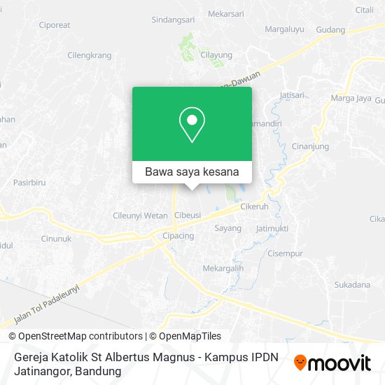 Peta Gereja Katolik St Albertus Magnus - Kampus IPDN Jatinangor