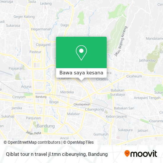 Peta Qiblat tour n travel jl.tmn cibeunying