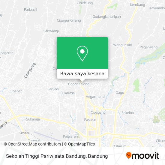 Peta Sekolah Tinggi Pariwisata Bandung