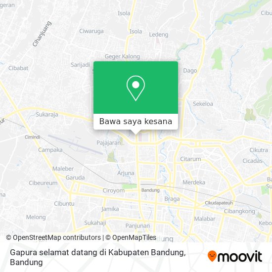 Peta Gapura selamat datang di Kabupaten Bandung