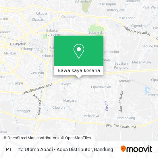 Peta PT. Tirta Utama Abadi - Aqua Distributor