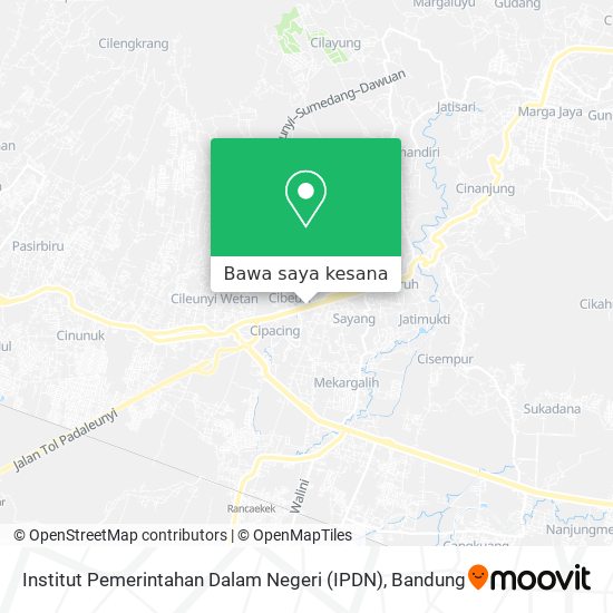 Peta Institut Pemerintahan Dalam Negeri (IPDN)