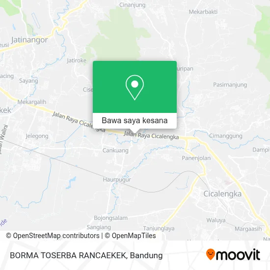 Cara ke BORMA TOSERBA RANCAEKEK di Bandung menggunakan bis atau kereta?